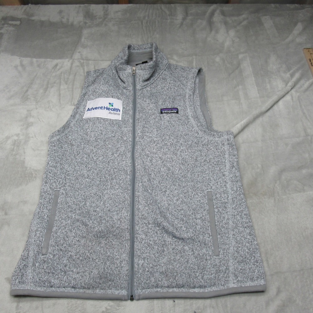 Patagonia Vest Womens Medium Gray Better Sweater Full-Zip Fleece Outdoor LOGO
